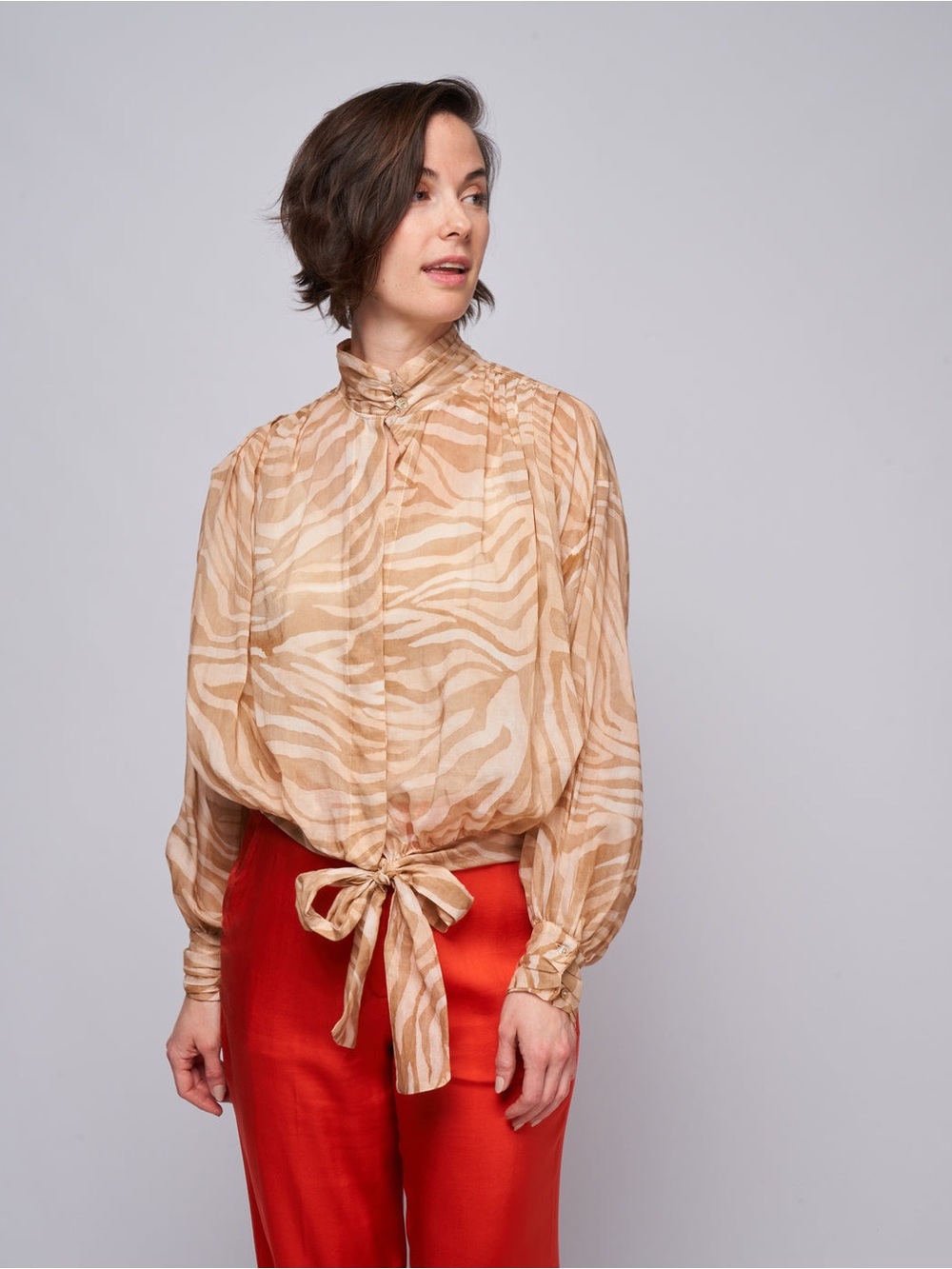 NWT Forte Forte Wild Roses Voile Sash Shirt Blouse